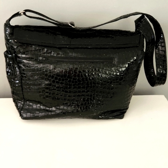 Timi & Leslie Baby Bag, Black Patent, 'crocodile' - Picture 2 of 13